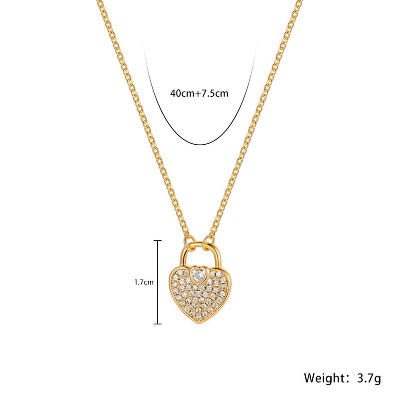Französisch high-end-einfache design herz diamant neue mode temperament damen zubehör halskette temperament weibliche halskette_voghion.com