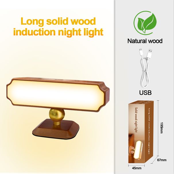 Wooden Motion Sensor Wall Lights - Magnetic Reading Lamps For Hotels/Libraries_voghion.com