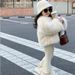 Girls' Faux Fox Fur Coat – Premium Winter Jacket With Plush Lining & Hidden Snaps (90-150cm, Beige/Camel)_voghion.com