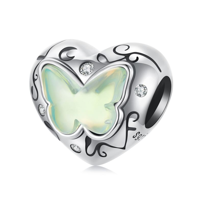 Grüner Schmetterling Charm Sterling Silber Charm_voghion.com