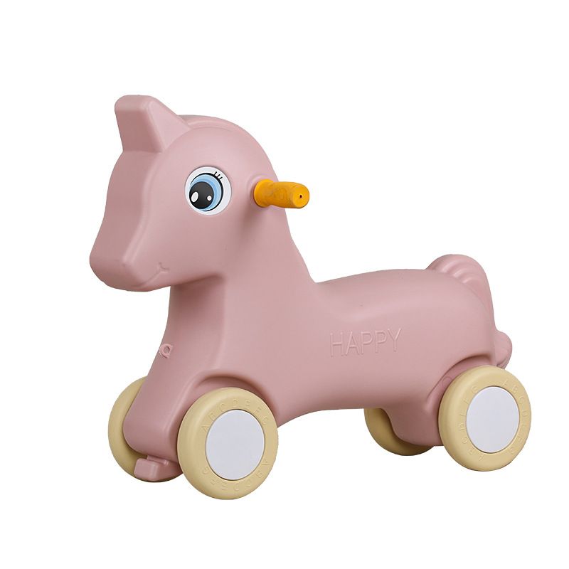 Παιδικό κουνιστό άλογο για μητέρες και παιδιά, παιχνίδι για μωρά δύο σε ένα, συρόμενο ξύλινο κουνιστό άλογο_voghion.com