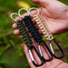 Outdoor Hiking Camping Picnic Survival Carabiner Seven-Core Paracord Handmade Woven Keychain_voghion.com