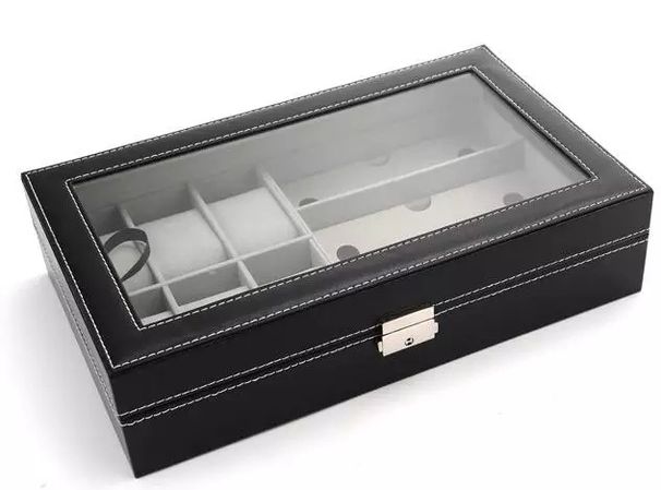 Watch Box Pu ādas pulksteņu uzglabāšanas kastes pulksteņu kaste_voghion.com