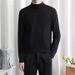Men's Clothing Half Turtleneck Sweater Men's Autumn Winter Semi-Turtleneck Sweater Slim Fit Knitted Pullover Casual Warm Long Sleeve Top_voghion.com
