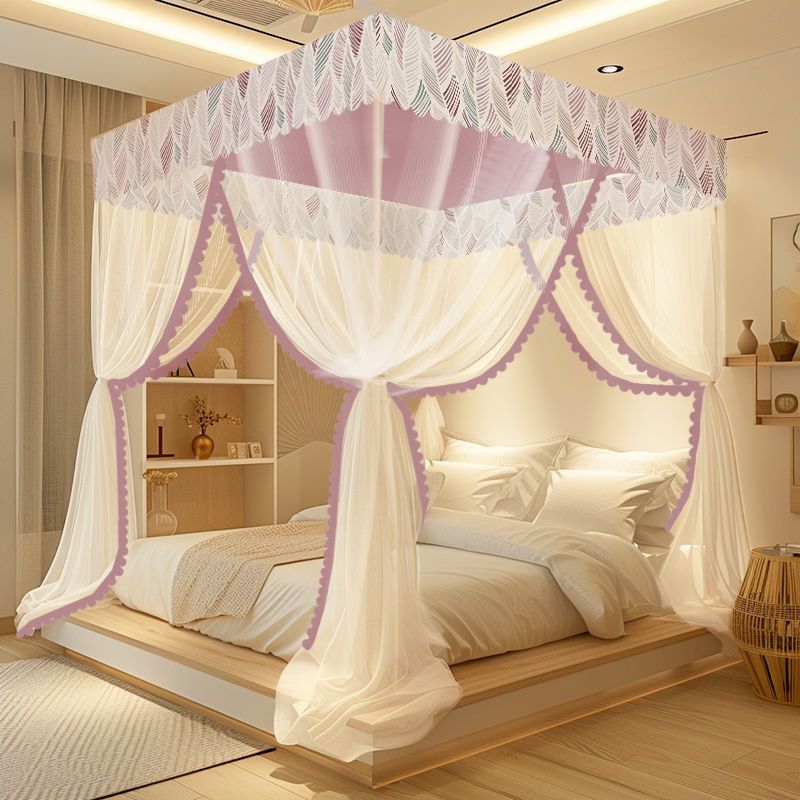 2024 New Model Floor Net For Home Use, Princess Double Layer Gauze Bed Canopy, European Style Bedroom Mosquito Cover,_voghion.com