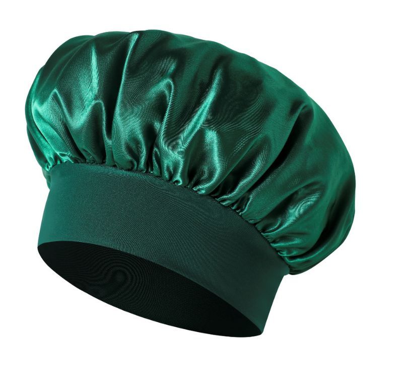 Einfarbige, breite Krempe, elastisch, für Erwachsene, schlafende Männer und Frauen, modische Haarpflege, Schönheitsdusche, Satin, Chemotherapie-Kappe_voghion.com