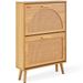 Storage With Storage Shoe Doors Drawers Entryway 2 Rattan For With For Shoe Flip Organizer Standing Free Shoe Cabinet Cabinet_voghion.com
