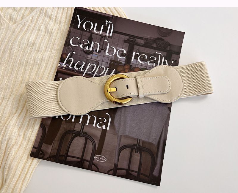 Unisex Retro spennebelte kvinnelig dekorasjon med skjørt elastisk elastisk belte mote Joker høy følelse midjeforsegling._voghion.com