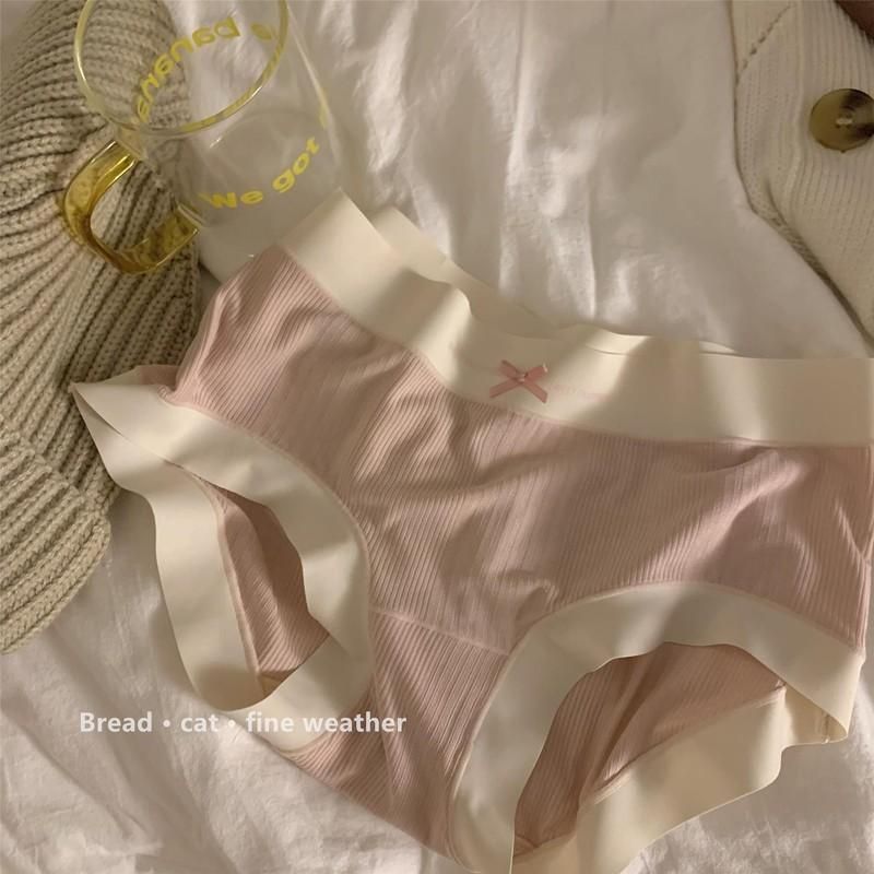 Mutandine in cotone senza cuciture per donna, traspiranti, a vita media, comode mutandine a triangolo con bordino in pizzo per studenti_voghion.com