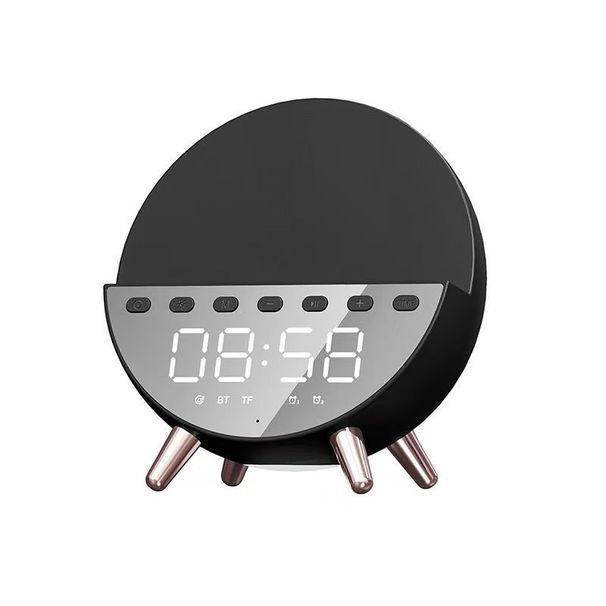 New Multi-Functional 5-In-1 Charger Creative Bluetooth Night Light Wireless Charging Alarm Clock Speaker_voghion.com
