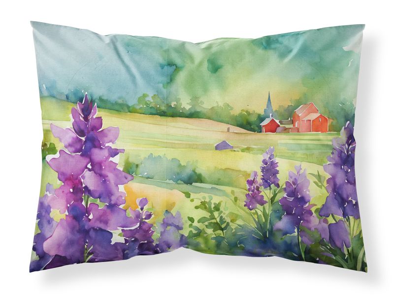 NEW New Jersey Violet in Watercolor Standard Pillowcase Lightweight Super Soft Easy Care Decorative Artwork Pillowcase, Standard_voghion.com