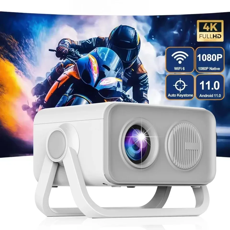 Proiettore portatile nativo HT23 PRO 4K 650ANSI 1080P con messa a fuoco automatica, correzione trapezoidale, Android 13 BT5.2, WIFI 6, Home Cinema_voghion.com