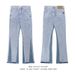Niche Washed And Distressed Patchwork Slimming Micro Flared Jeans, trendige amerikanische Street-Casual-Hose für Herren_voghion.com