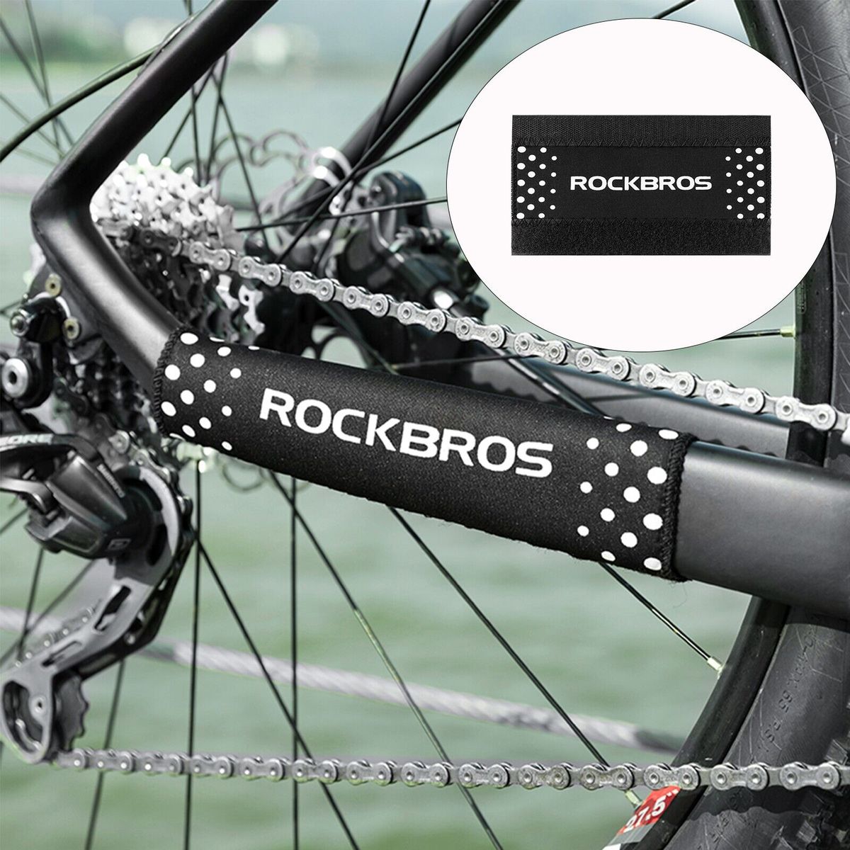 Protección para cuadro de bicicleta ROCKBROS Vaina de cadena Protege contra la fricción causada por las cadenas_voghion.com