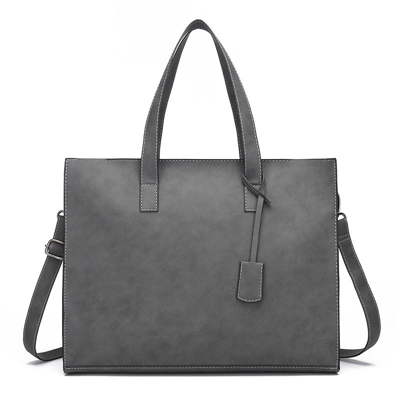 Men's Vintage Faux Leather Tote Bag - Large Capacity Crossbody Briefcase For Work, Travel & Daily Commute, Durable & Stylish_voghion.com