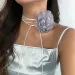 Collana girocollo in corda nera pronta all'uso con grande collare per gioielli da donna sul collo in cera ed eleganti accessori da donna Y2K 2024_voghion.com