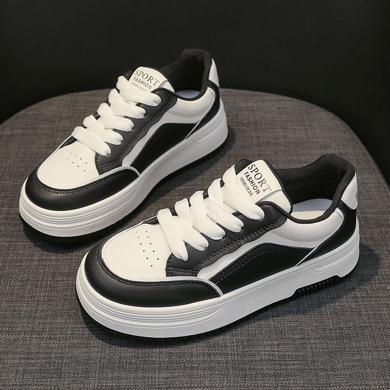 Genuine Leather Thick-Soled White Sneakers For Women 2025 Spring New Versatile Height-Increasing Casual Women's Sports_voghion.com