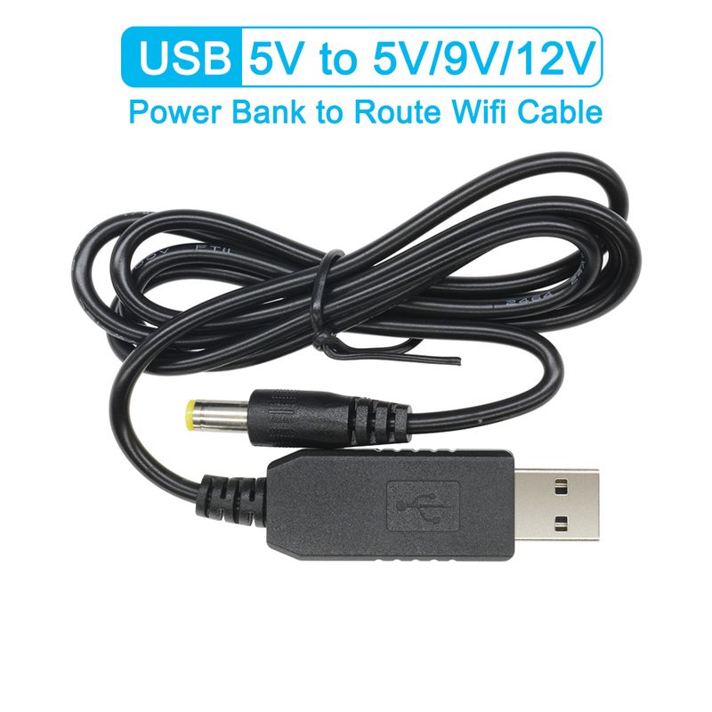 Câble d'alimentation 5 V vers DC 9 V/12 V Module élévateur Adaptateur convertisseur USB Câble routeur 2,1 x 5,5 mm_voghion.com