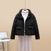 Women's Clothing Short Colorblock Thickened Puffer Jacket Small Cotton Cotton Jacket_voghion.com