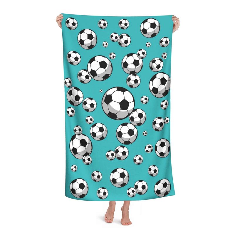 Sandfreies Strandtuch aus Mikrofaser mit Fußballmotiv, extra groß, schnelltrocknend, weich und saugfähig, geeignet für Pool, Schwimmen, Badezimmer_voghion.com