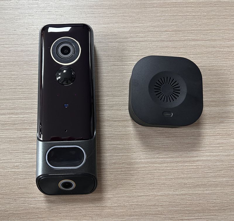 Sonnette visuelle sans fil à double œil Sonnette intelligente WIFI 1080P vision nocturne interphone vocal surveillance infrarouge Sonnette_voghion.com