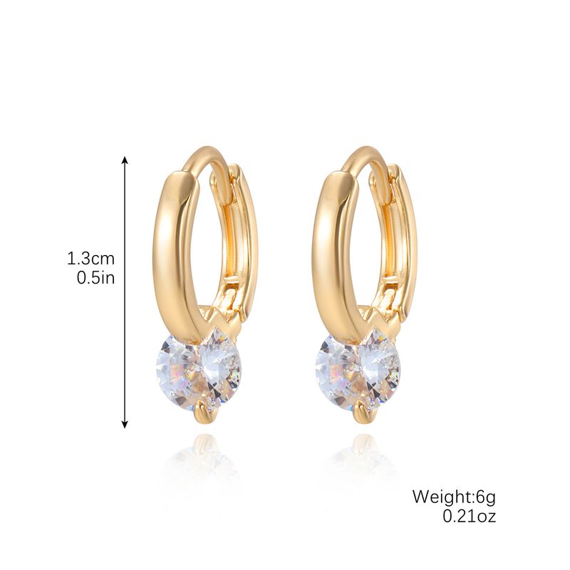 copper inlaid zirconium gold plated moissanite ear buckle set ins style simple light luxury high end zircon ear buckle_voghion.com