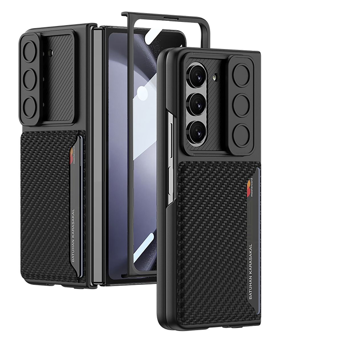 For Samsung Galaxy Z Fold 5 Luxury Business Smooth Elegant Anti Drop Card Holder Phone Case Cover_voghion.com