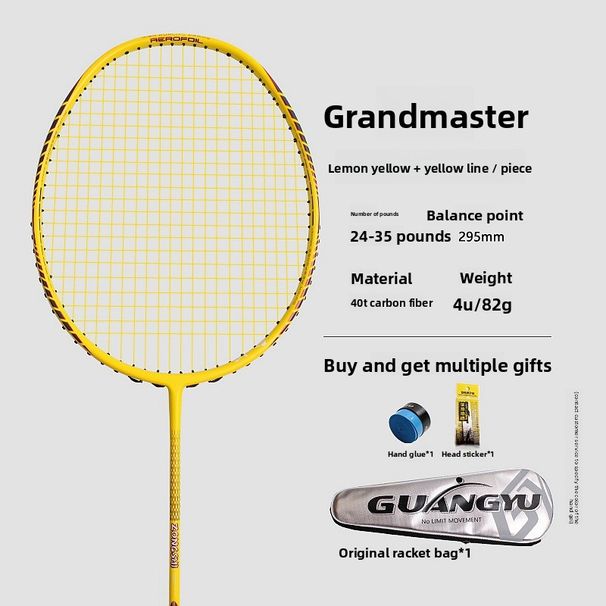 Guangyu Master Competition Special Adult 4U Lightweight Event Reinforced Carbon Fiber Badminton Racket_voghion.com