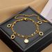 Bracciale a catena in acciaio inossidabile placcato oro per donna, moda, personalità semplice, numero romano, cerchio, ciondolo braccialetto per regalo da donna_voghion.com
