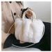 Damestas Cloud tas stijlvolle konijnenbont pluche tas geplooide messenger tas handtas modieus veelzijdig harige_voghion.com