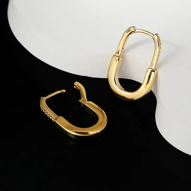 Stud Auskari Sterling Sudraba U-veida cirkona auskari Niša Minimālisma Daudzpusīgi Retro Eleganti Juvelierizstrādājumi Korejiešu sieviešu augstākās klases Sense_voghion.com