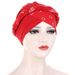 Two-color floral fabric splicing short braid forehead and forehead cross braid hat multi-color turban hat Indian hat_voghion.com