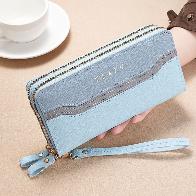 Women's Wallet Long Women's Wallet Hand Color Matching Large Capacity Double Layer Women's Wallet_voghion.com