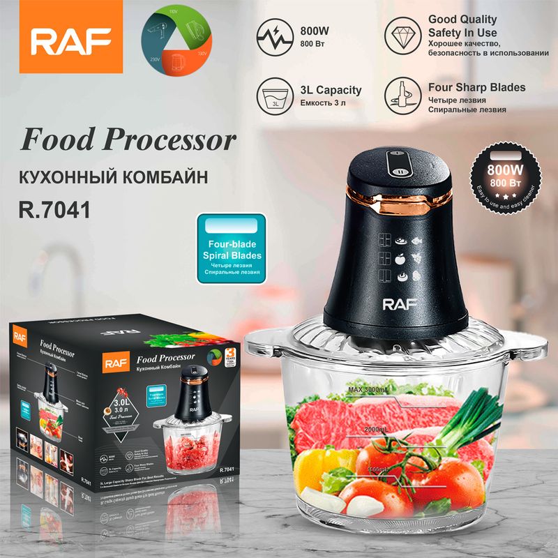 RAF European Standard Cross border Household Electric Plastic Visible Filg Garlic Meat Grinder 3L_voghion.com