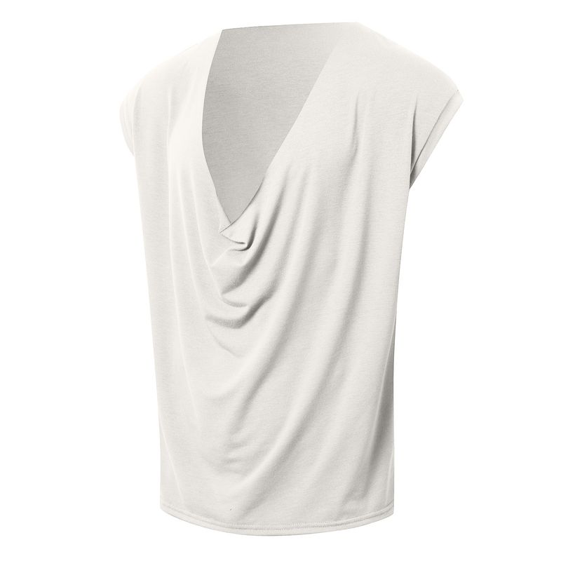 Men's Clothing Solid Color Sleeveless Sports V Neck Bottoming Shirt Wide Shoulder Solid Color Swing Collar Vest_voghion.com