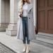Anspruchsvoller langer Wollmantel für Damen – Slim Fit, zweireihiger Trenchcoat mit Gürtel, minimalistische, lässige Oberbekleidung für Herbst und Winter (Grau, S-XXL)_voghion.com