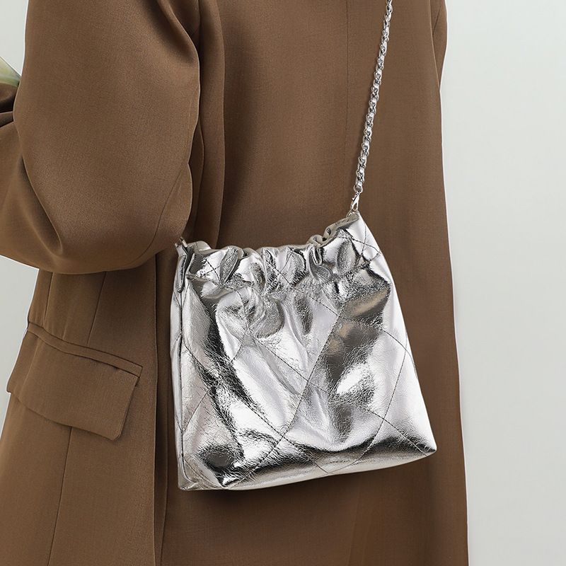 Borsa a tracolla con catena, versatile, alla moda, per il tempo libero, quotidiana, semplice e personale_voghion.com