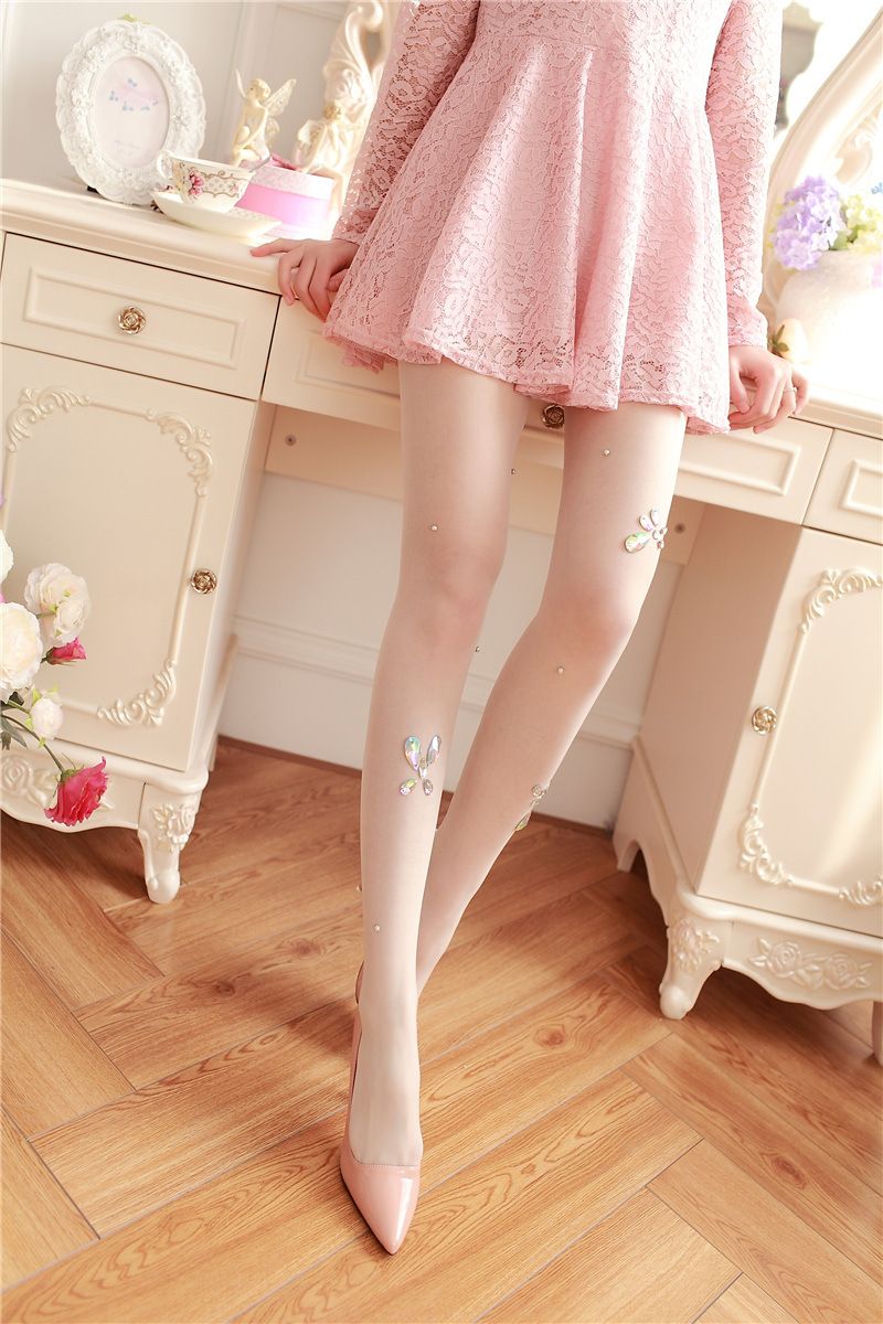 2025d Sexy Strass Blume Mesh Strumpfhosen Jeder Schnitt Strumpfhosen Strümpfe Atmungsaktiv_voghion.com