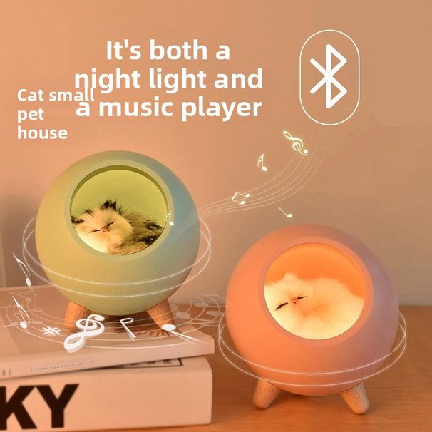 Cross-Border Kleintierhaus mit Nachtlicht, USB-wiederaufladbar, Atmosphärenbeleuchtung, Bluetooth-Lautsprecher, LED-Nachttischleuchte für Kinderzimmer_voghion.com