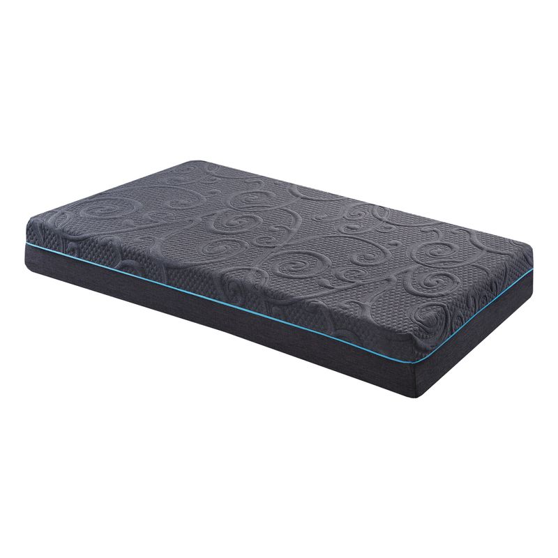 8" Twin Size Bed Mattress Gel-Infused Memory Foam Hybrid Mattress, Dark Gray, Mattress In A Box, Firm Comfort Mattress_voghion.com