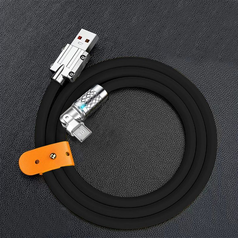 6A Silikon 120W USB-Kabel passend für iPhone 14 13 11 Pro Max 180 rotierendes Ultra-Schnelllade-Datumskabel passend für_voghion.com