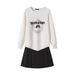 Dameskleding Sweatshirt Geplooide Rok Tweedelig Pak Herfst En Winter Nieuw Dik Meisje Modieus_voghion.com