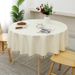 Cross-border new TPU waterproof round table cloth, solid color oil-proof household high-end tablecloth, one piece of cotton and linen leave-in._voghion.com