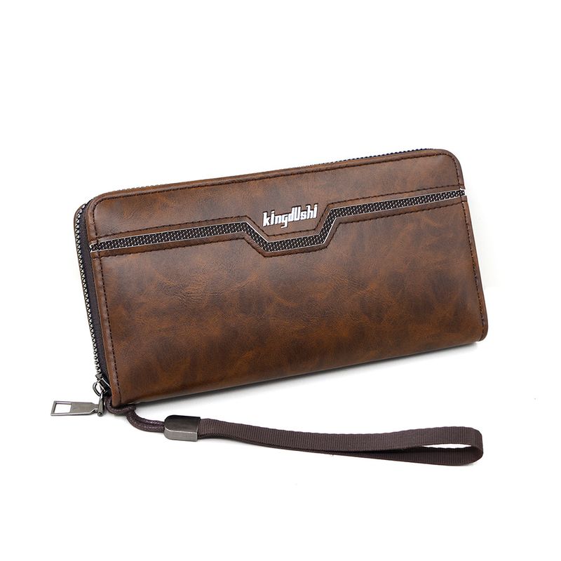 Herren Business Casual Reißverschluss Handtasche, Große Kapazität Multi Slot Handy Tasche_voghion.com