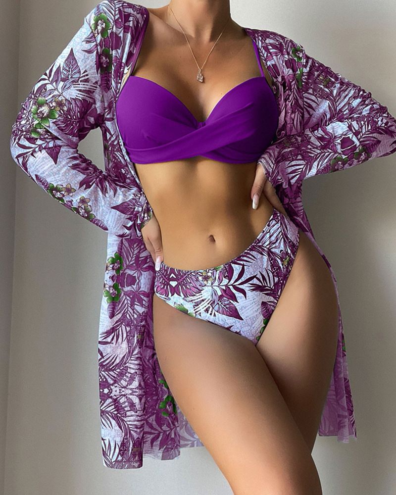 Frauen drei-stück anzug äußere abdeckung bikini split badeanzug weibliche bikini_voghion.com