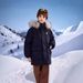 Kids' Waterproof Puffer Jacket With Faux Fur Hood – 90% White Duck Down Coat (120-160cm) – Sporty Color-Block Design For Boys (Black/Navy)_voghion.com
