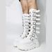Women's plus-size boots with metal buckle platforms and high boots_voghion.com