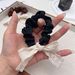 Fascia per capelli con fiocco in pizzo, elastica per capelli plissettata nera, stile nuovo_voghion.com