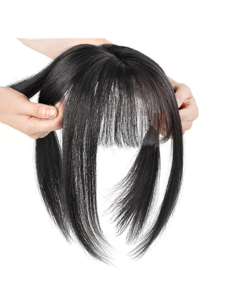 Pezzo di copertura bianco naturale invisibile senza cuciture nel parrucchino sintetico finto parrucchino con clip in pezzi con parte superiore in seta_voghion.com