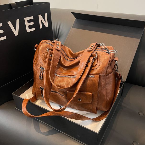 Travel Bag Large Capacity Vintage Motorcycle Bag Fashion Short Business Trips Single Shoulder Crossbody Bag Casual Tote Bag_voghion.com